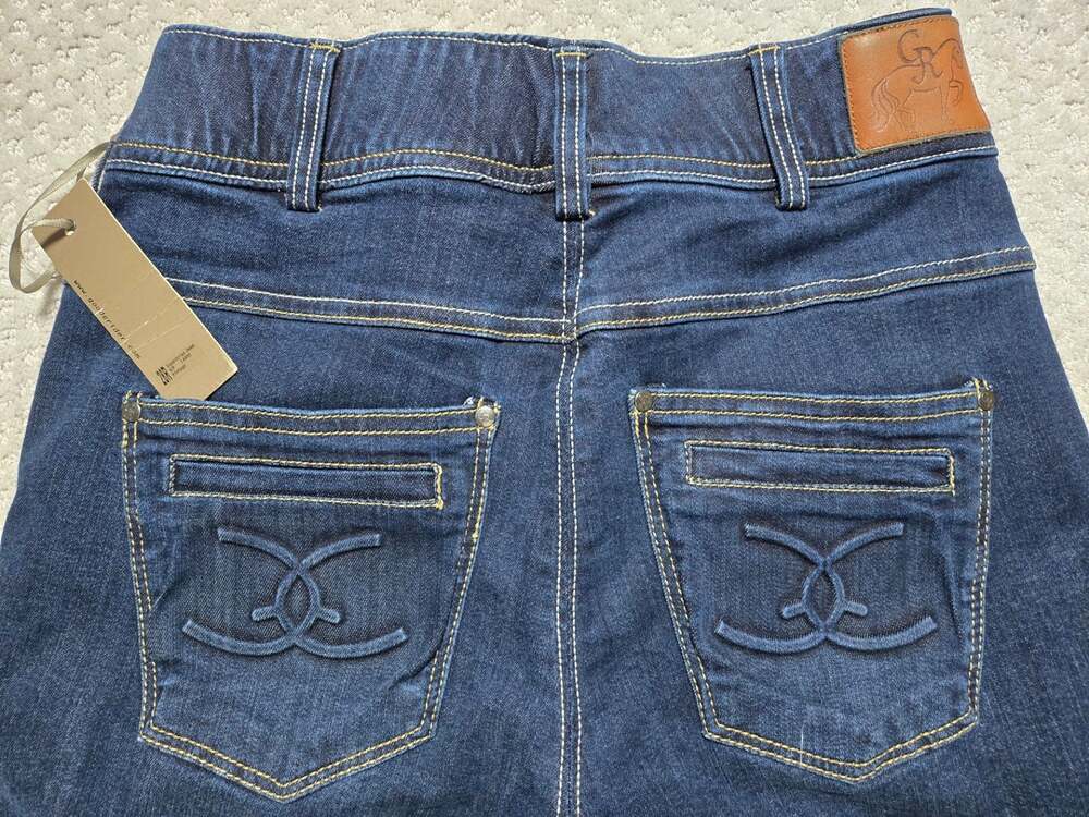 Goode Rider Equestrian Knee Patch Denim Breeches in Vintage Wash, Size 28R - Picture 6 of 9
